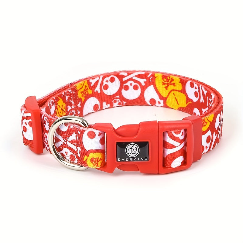 Collier Ajustable imprimé pour Chien – Motif tête de mort