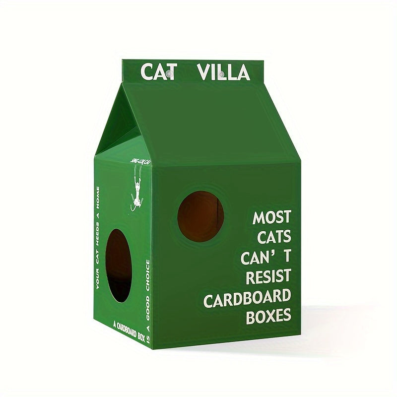 Maison en Carton en Forme de Brique de Lait pour Chat