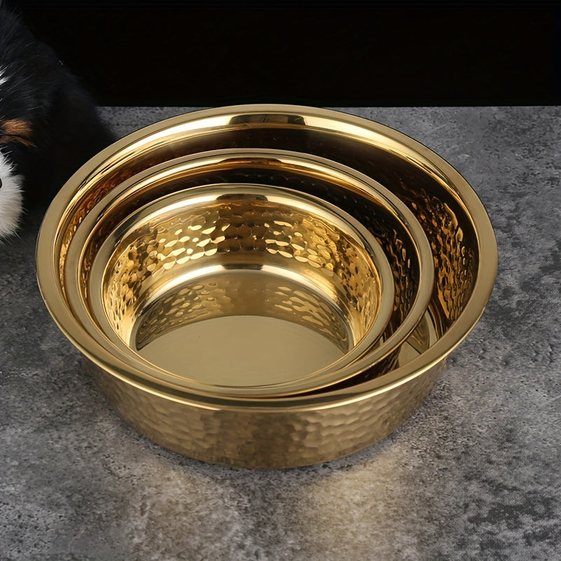 Gamelle inox martelée décorative pour chien et chat