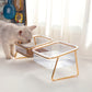 Gamelle Double Surélevée Transparente pour Chats – 15° Inclinée