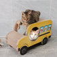 Bus Scolaire en Carton avec Griffoir pour Chat