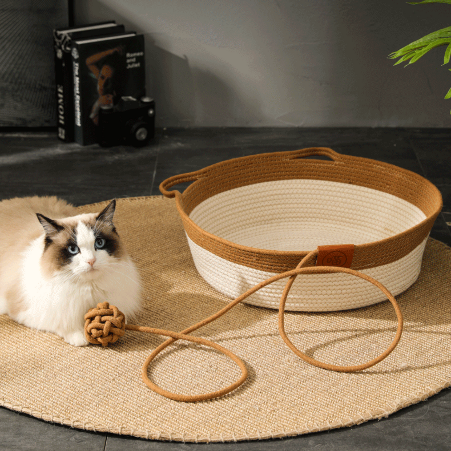 Panier Tressé Confort pour Chat – Design Oreilles & Queue