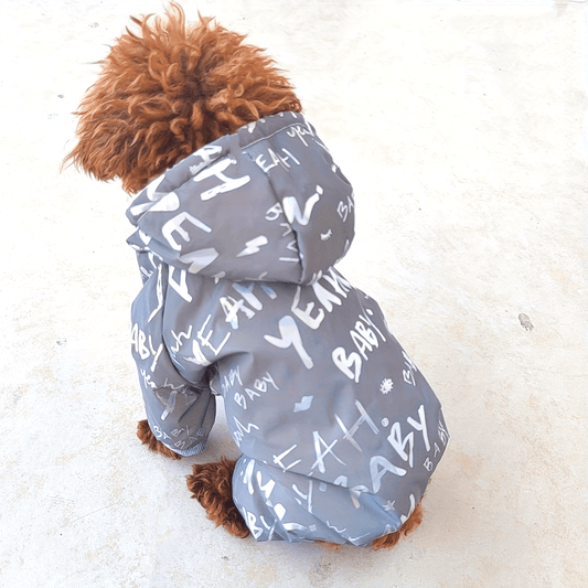 Combinaison Réfléchissante Grise pour Chiens et Chats – Vêtement Hiver à Capuche