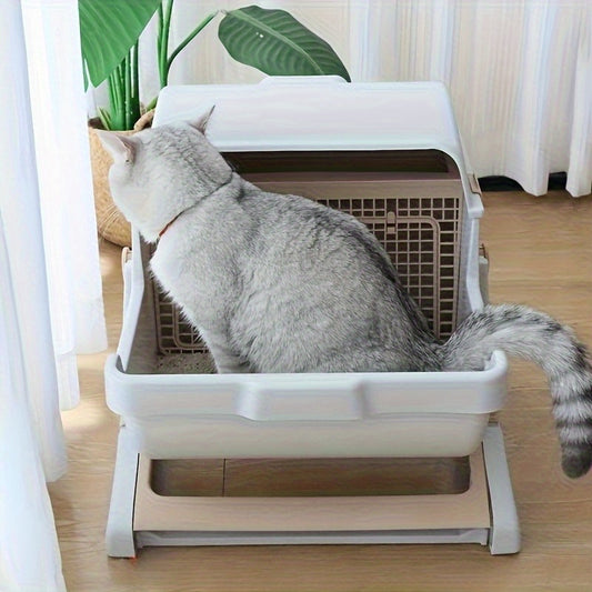 Bac à Litière Auto-Nettoyant pour Chat à Rotation 360°