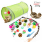 Pack Tunnel de Jeu Pliable Arc-en-Ciel pour Chat avec Jouets