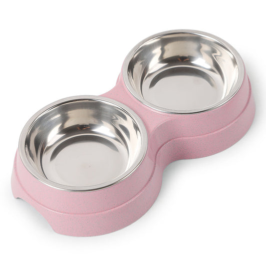 Gamelle Double Antidérapante Inox pour Chiens et Chats – 120ml