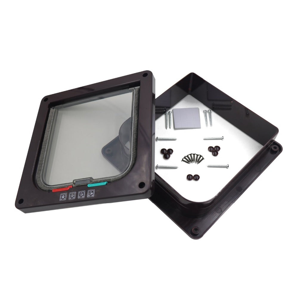 Porte pour Chat et Petit Chien avec Verrouillage 4 Positions – Installation Mur ou Porte