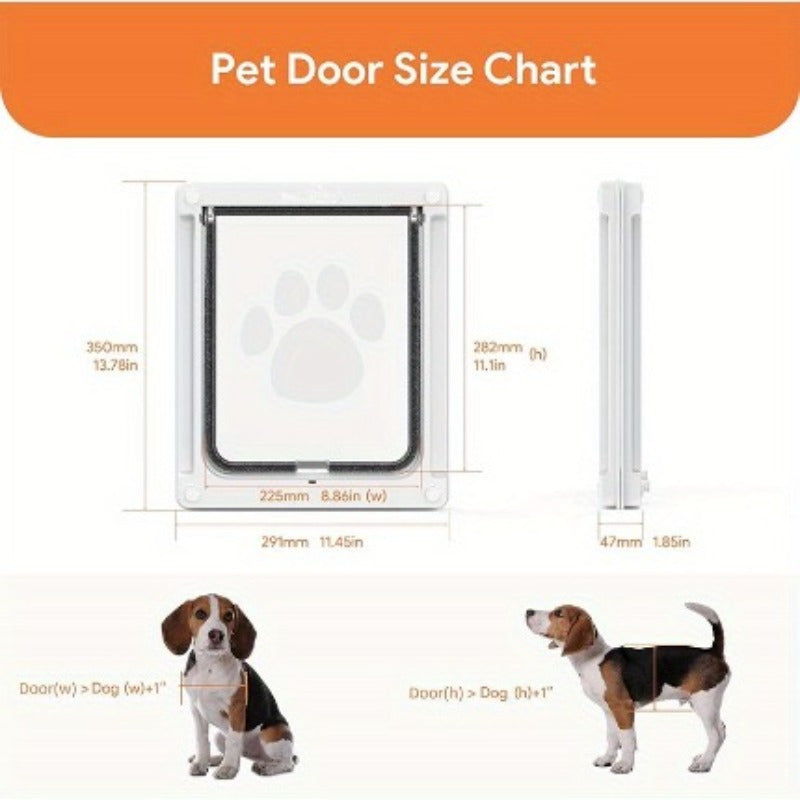 Porte pour Chien et Chat à Battant Magnétique – Installation Mur ou Porte