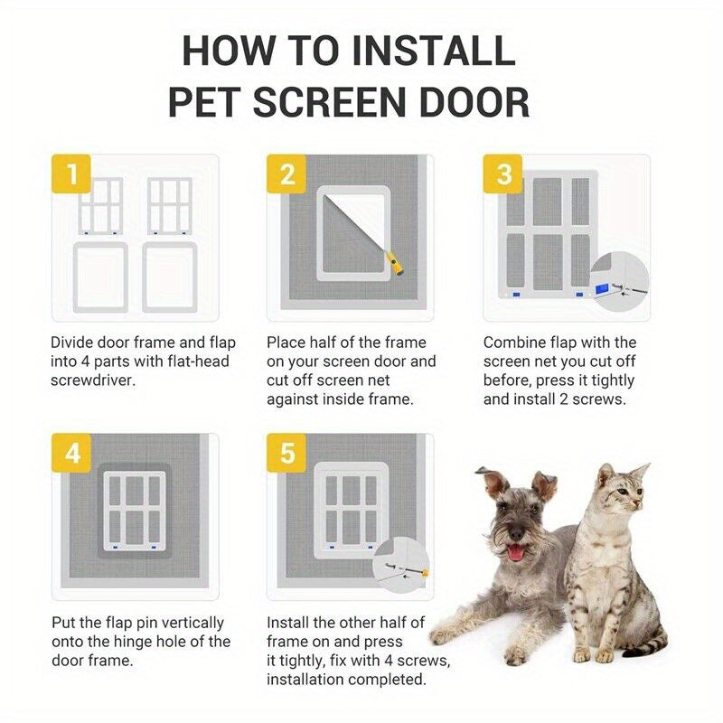 Porte Moustiquaire Magnétique pour Chien et Chat – Cadre ABS