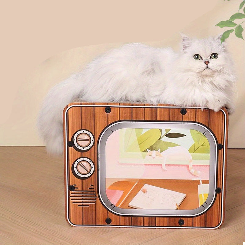 Masion Griffoir pour Chat Design TV en Carton Durable