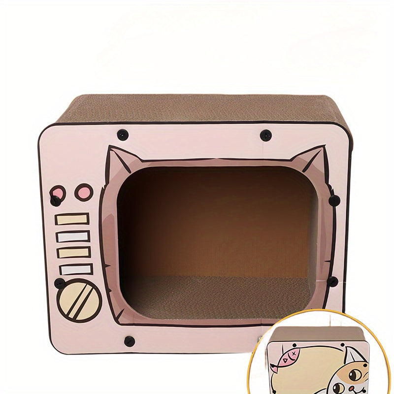 Masion Griffoir pour Chat Design TV en Carton Durable
