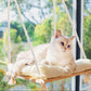 Hamac de Fenêtre en Bois avec Coussin Douillet pour Chats