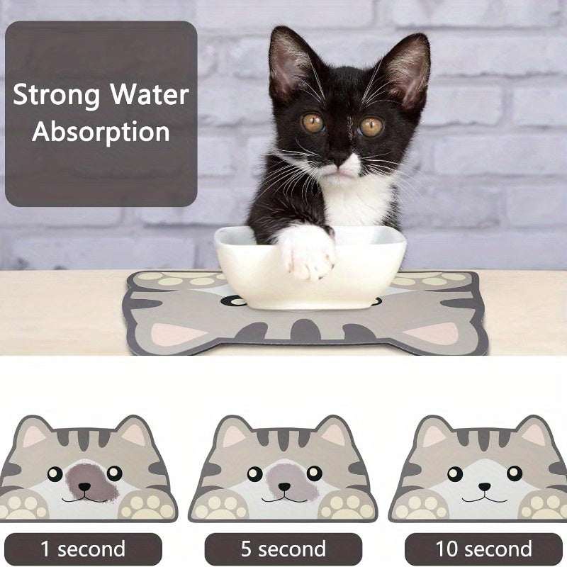 Tapis d'Alimentation Antidérapant en Gel de Silice – Motifs Animaux Mignons