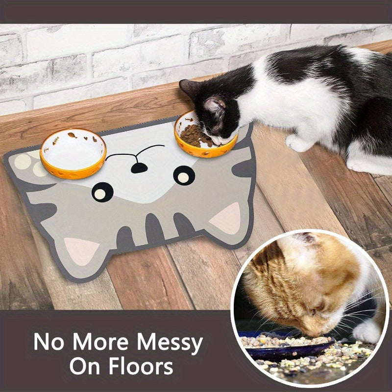 Tapis d'Alimentation Antidérapant en Gel de Silice – Motifs Animaux Mignons