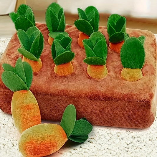 Jeu de Récolte de Carottes en Peluche pour Chiens