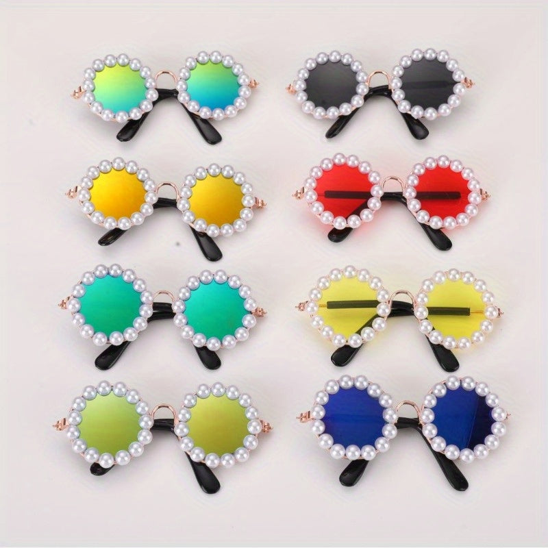 Lunettes Rondes avec Perles pour Chats et Chiens