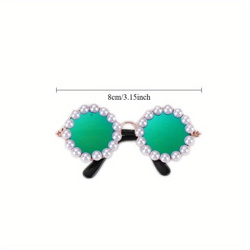 Lunettes Rondes avec Perles pour Chats et Chiens