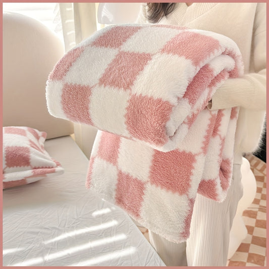 Plaid Flanelle à Carreaux Doux et Épais – Multi-Usages pour Humains et Animaux