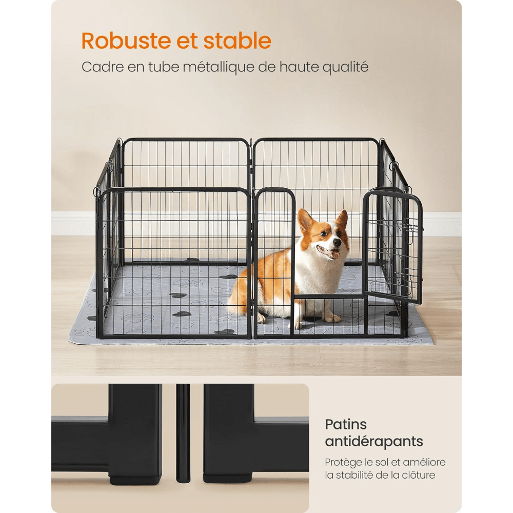 Parc Modulable Sécurisé pour Chiens – 8 Panneaux