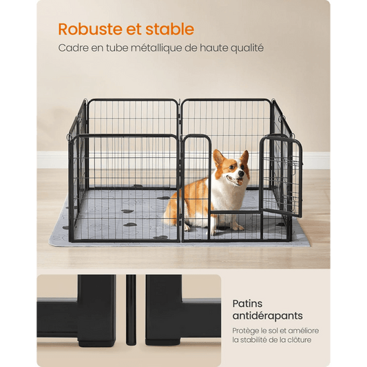 Parc Modulable Sécurisé pour Chiens – 8 Panneaux