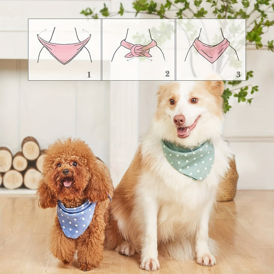 Foulard à Pois en Coton pour Chiens et Chats à Nouer