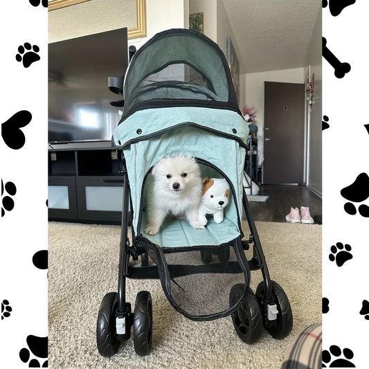 Poussette Pliable pour Chats et Petits Chiens