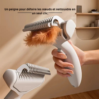 Brosse Démêlante Blanche à Lames Inoxydables