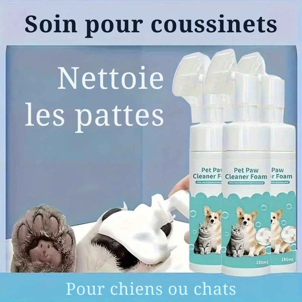 Mousse Nettoyante Sans Rinçage pour Pattes d’Animaux