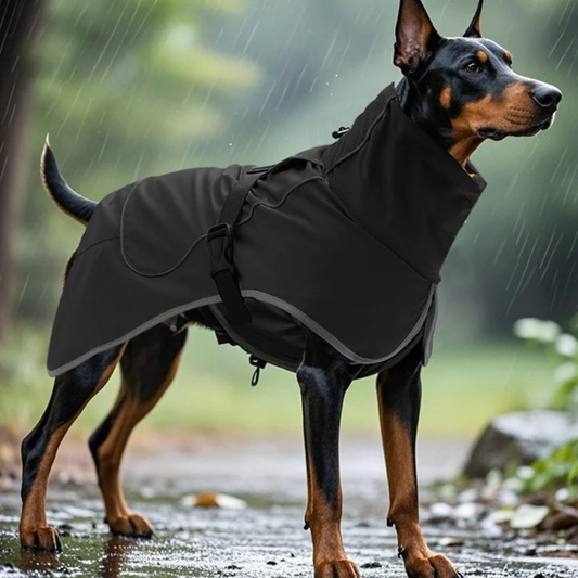 Manteau Imperméable Ajustable pour Chiens avec Col Haut