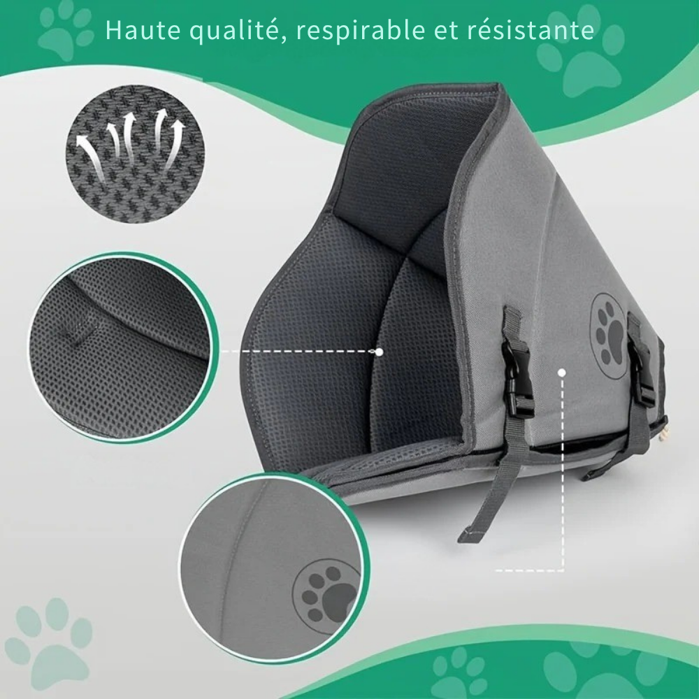 Collerette de Récupération pour Chien – Tissu Polyester Respirant avec Fermetures Réglables