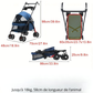 Poussette Pliable 4 Roues pour Petits à Moyens Chiens