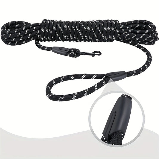 Longe d’entraînement Réfléchissante en Corde Tressée – 4,5M/6M pour Chien
