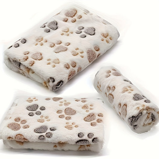 Lot de 3 Couvertures Flanelle à Empreintes pour Chiens et Chats