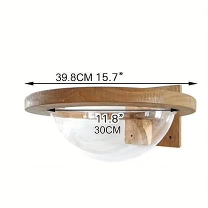 Hamac Mural en Bois avec Capsule Transparente pour Chat