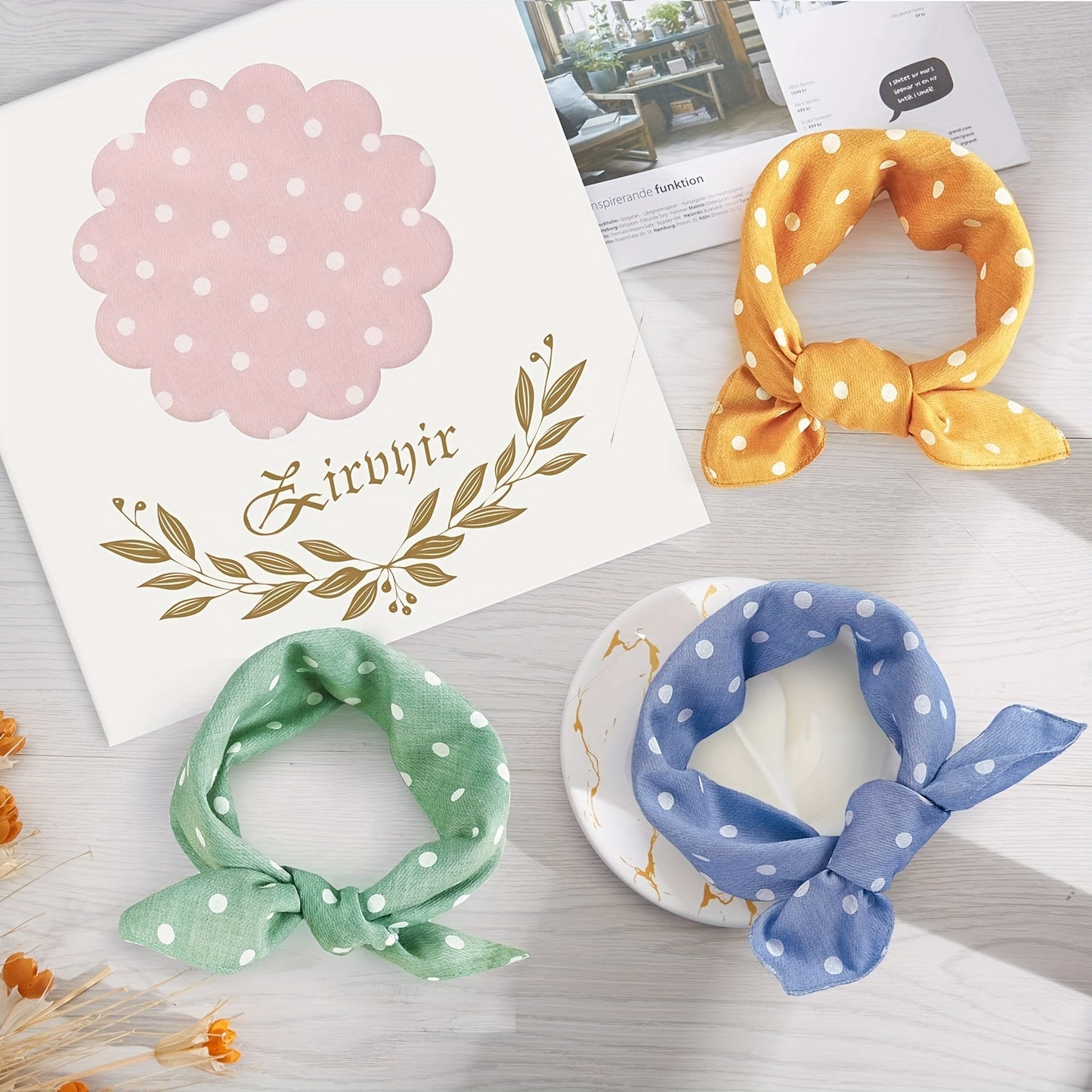 Foulard à Pois en Coton pour Chiens et Chats à Nouer