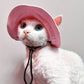 Chapeau Large à Lien Réglable pour Chats – Protection Solaire Respirante