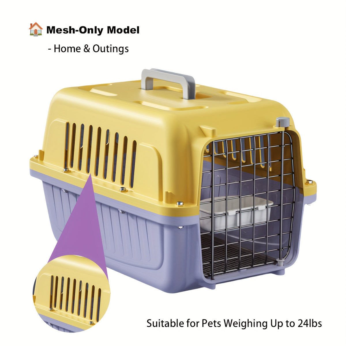Caisse de Transport pour Chat – Homologuée Avion avec Aération 3 Côtés et Porte Métallique