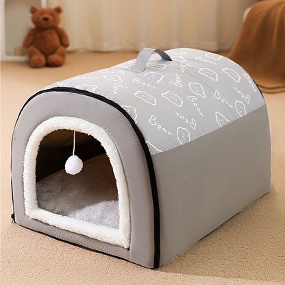 Niche 2-en-1 pliable en mousse mémoire pour chien et chat