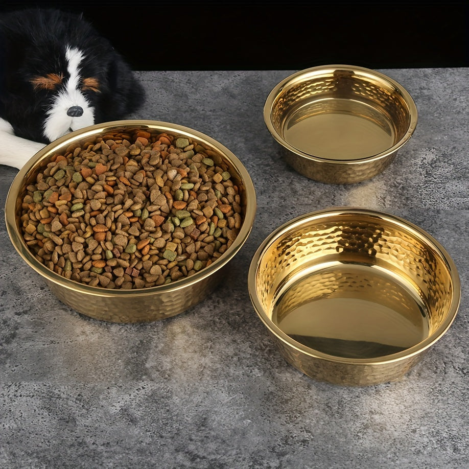 Gamelle inox martelée décorative pour chien et chat