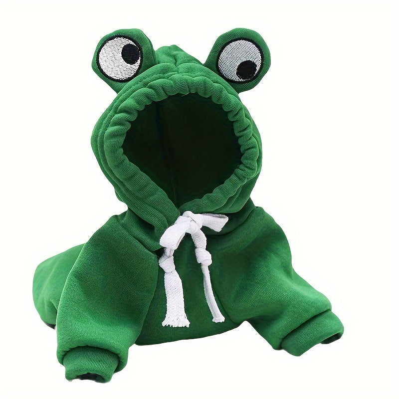 Sweat à Capuche Grenouille pour Chats et Chiens – Pull Vert Mignon en Maille Douce