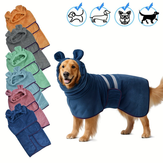 Peignoir de Bain Douillet à Capuche pour Chien