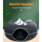 Panier Tunnel en Feutre pour Chats – Double Niveau