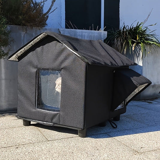 Maison Imperméable Noire pour Chats et Petits Chiens