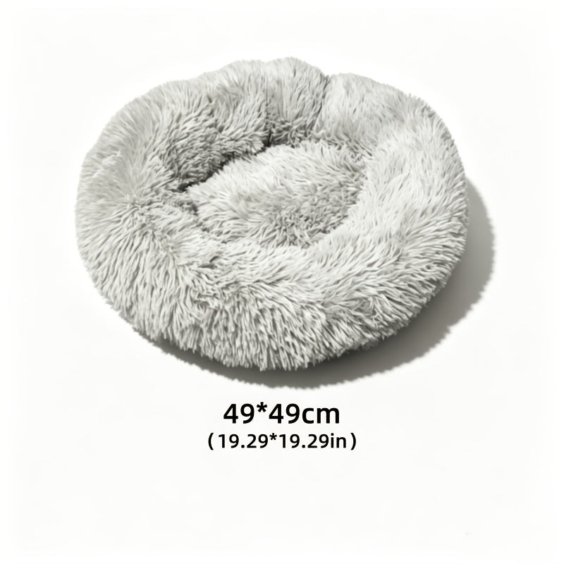 Panier rond en peluche pour chien en polyester