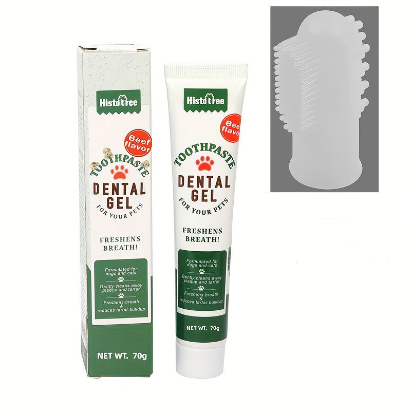 Brosse à Dents Doigt + Dentifrice Goût Bœuf