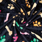 Couverture Polaire Noire à Motif Os & Pattes pour Animaux