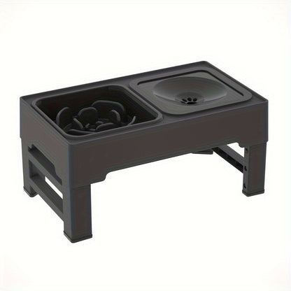 Double gamelle surélevée réglable avec bol anti-glouton