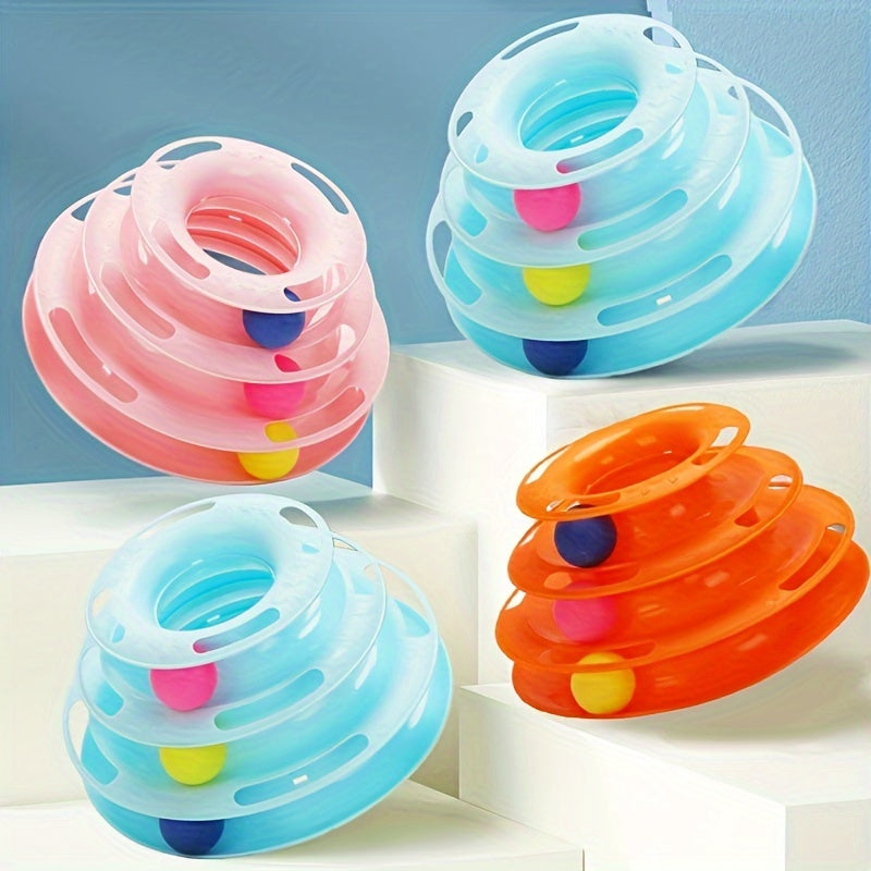 Tour de Jeu à Trois Niveaux avec Boules pour Chat