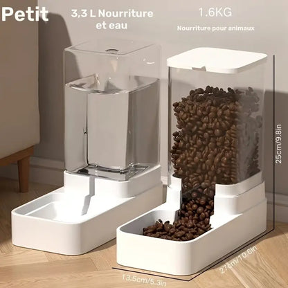Distributeur automatique eau & croquettes pour Chien ou Chat (2 tailles)
