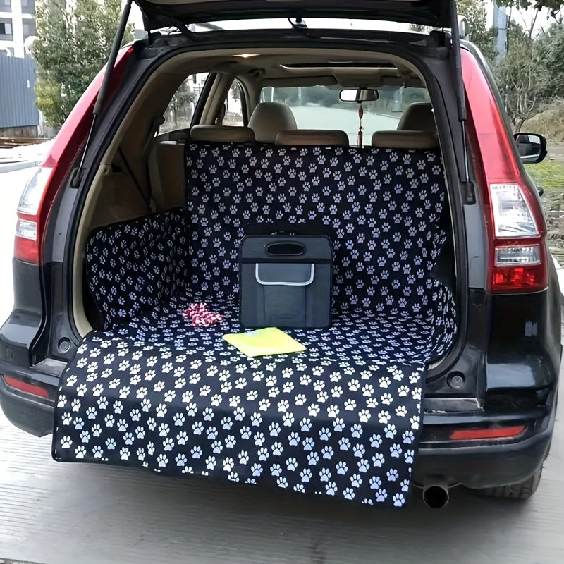 Tapis de Coffre pour Chien – Motif Pattes Noires